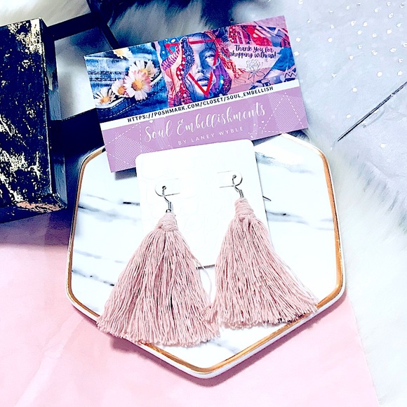 🥳HP: Trendy BOHO Stylish 100%COTTON Customizable Dangle Tassel Earrings 925s - Picture 2 of 16